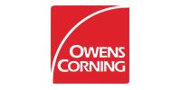 Owens Corning logo in white on a red square background