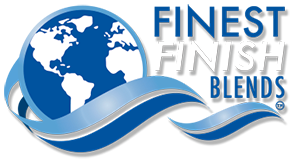 Logo: Globe in a blue swirl,