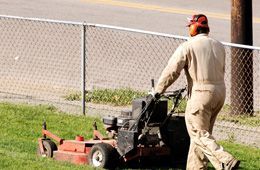 Man mowing the lawn