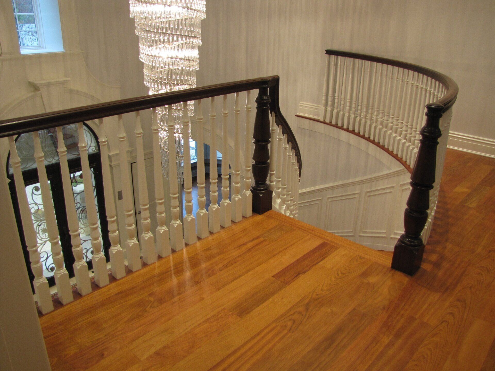 Grand staircase and chandelier