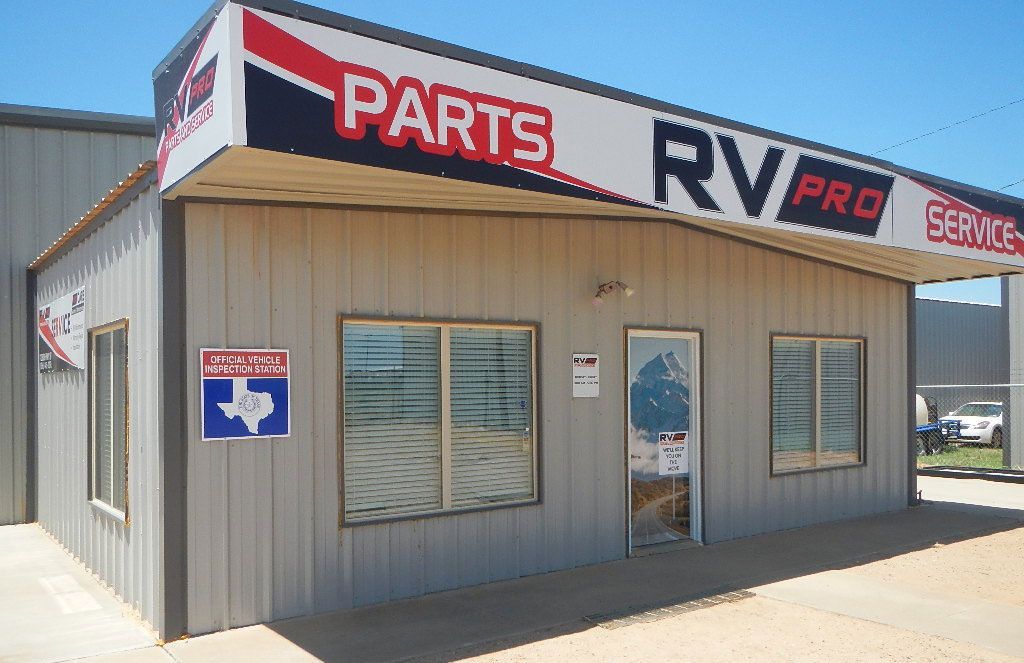A building with a sign that says parts rv pro