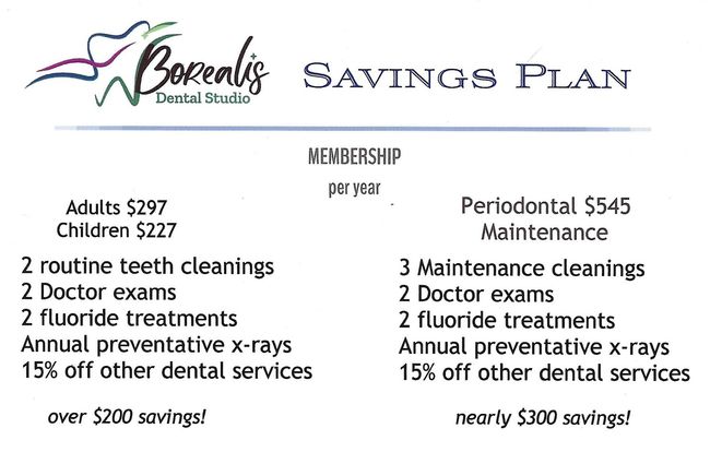 A dental savings plan for adults and children