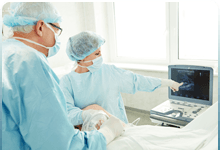 Cardiologists during a procedure