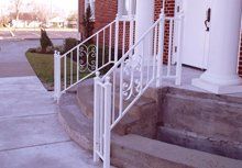 White handrails