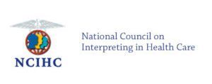 A logo for the national council on interpreting in health care
