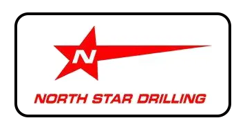 Red star and arrow logo with the letter "N" inside. "NORTH STAR DRILLING" text below.