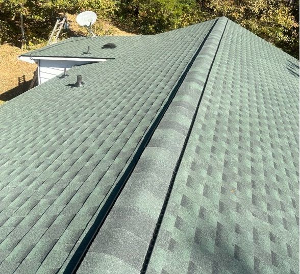 a green roof with a satellite dish on top of it