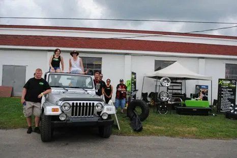 Staff on top of a truck