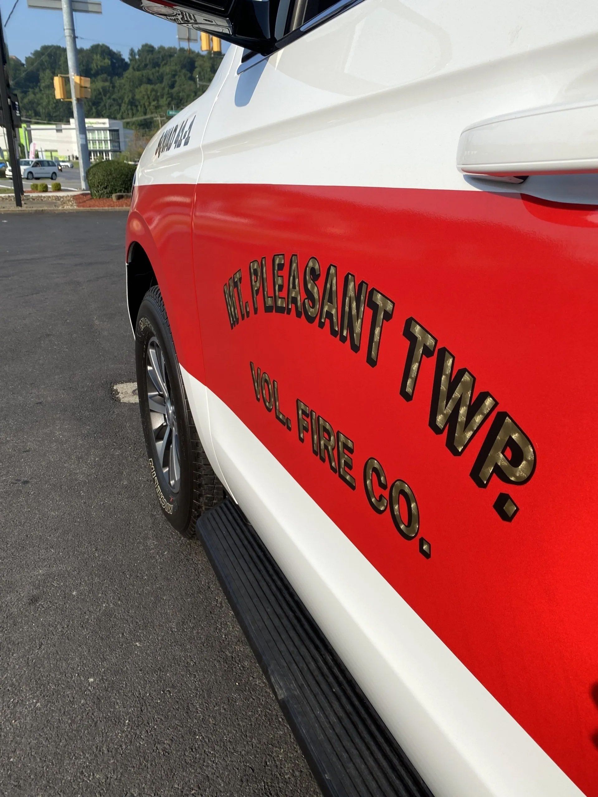 Fire truck vinyl logo