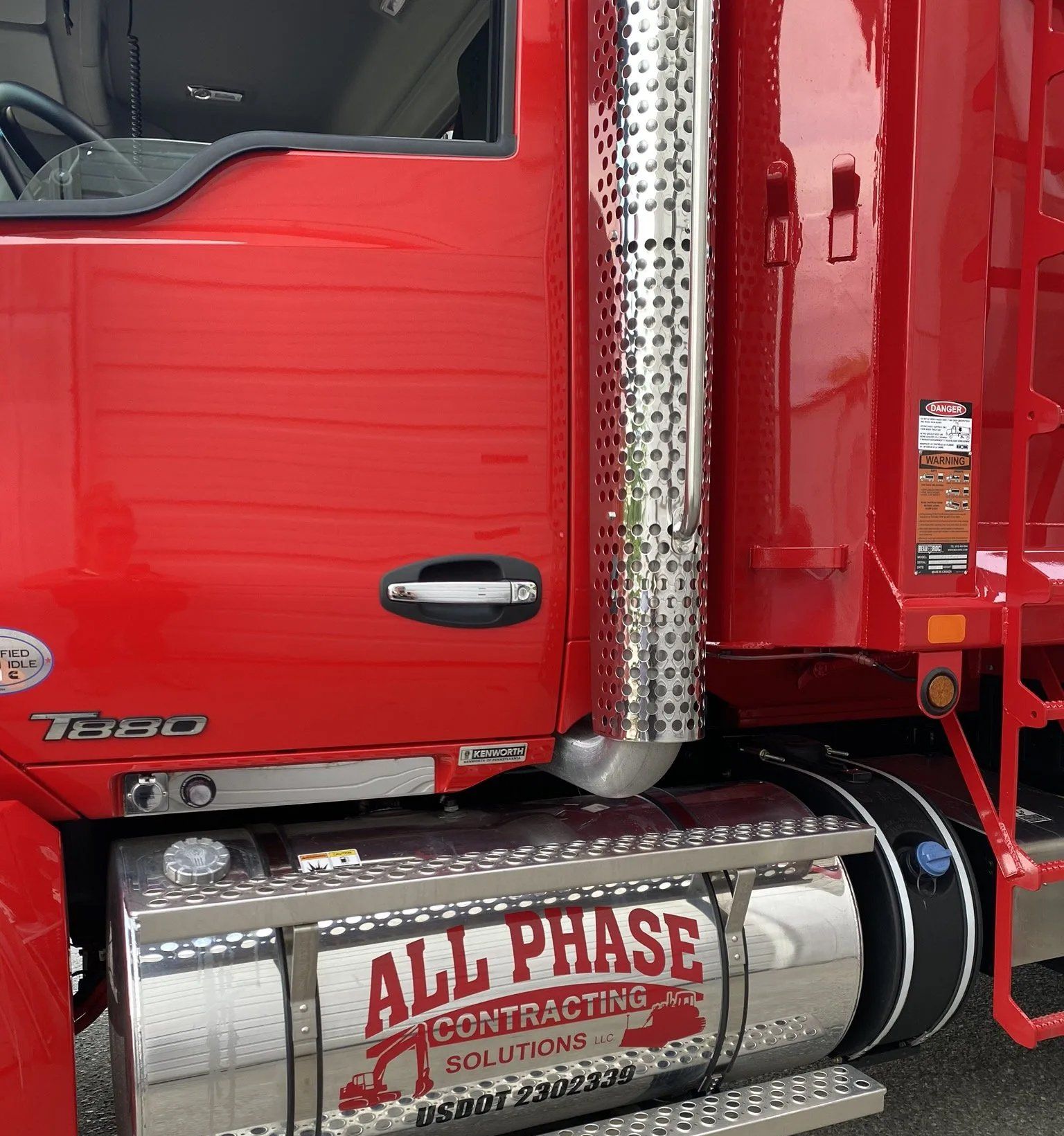 Graphic sticker on truck parts