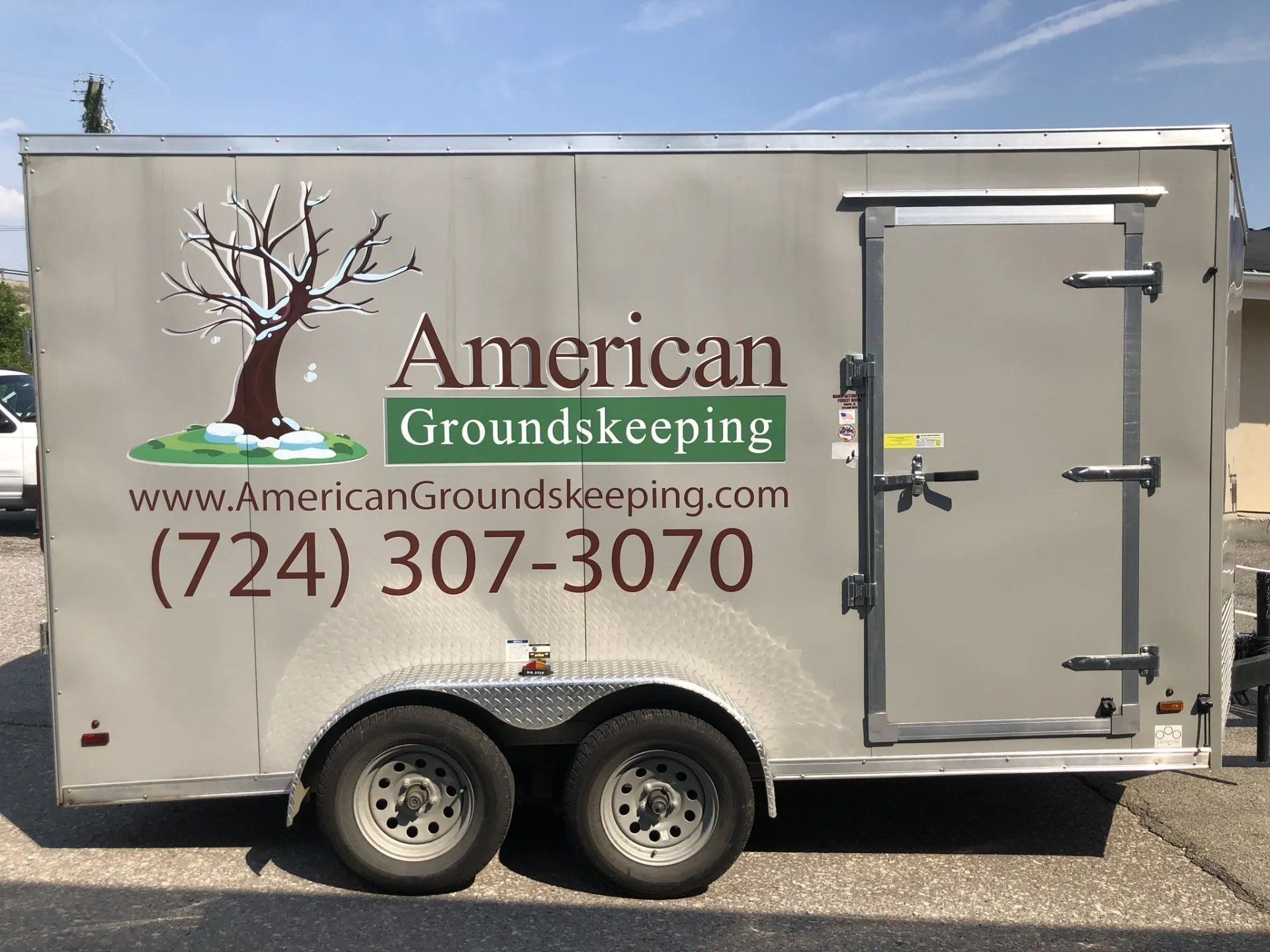 Logo printed on a truck