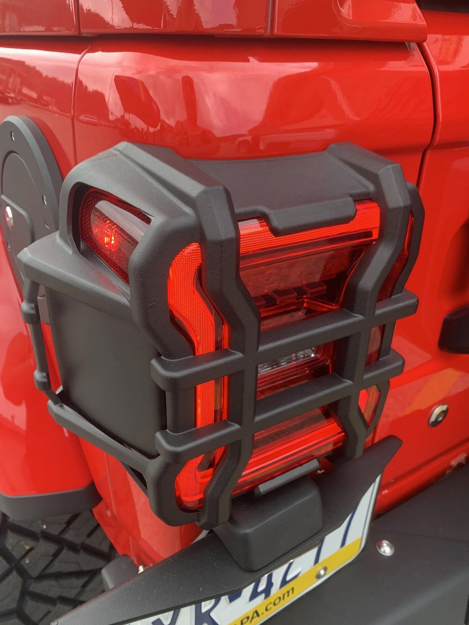 Modified rear light of a Jeep