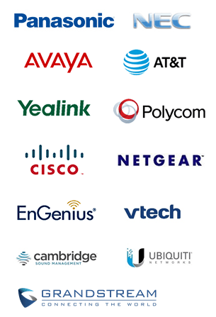 Panasonic, NEC, Avaya, Yealink, Polycom, AT&T, Cisco, Netgear, EnGenius, Vtech, Cambridge Sound System, Ubiquiti, Grandstream