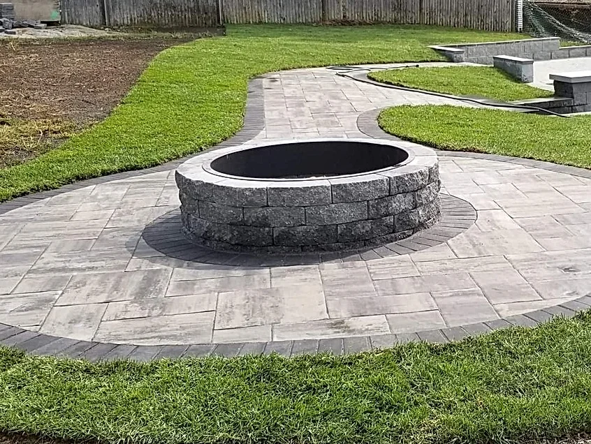 fire pit in the patio