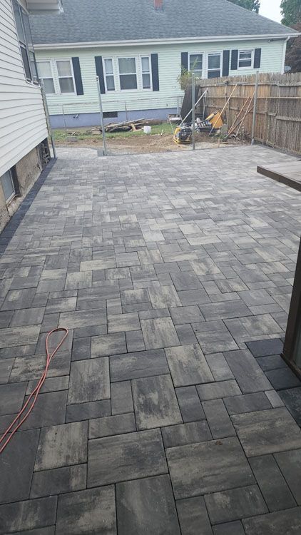 A patio with a fence 