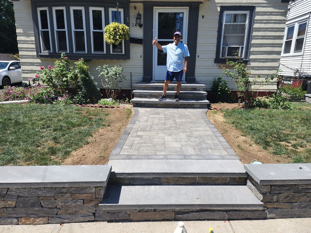 A house with concrete steps