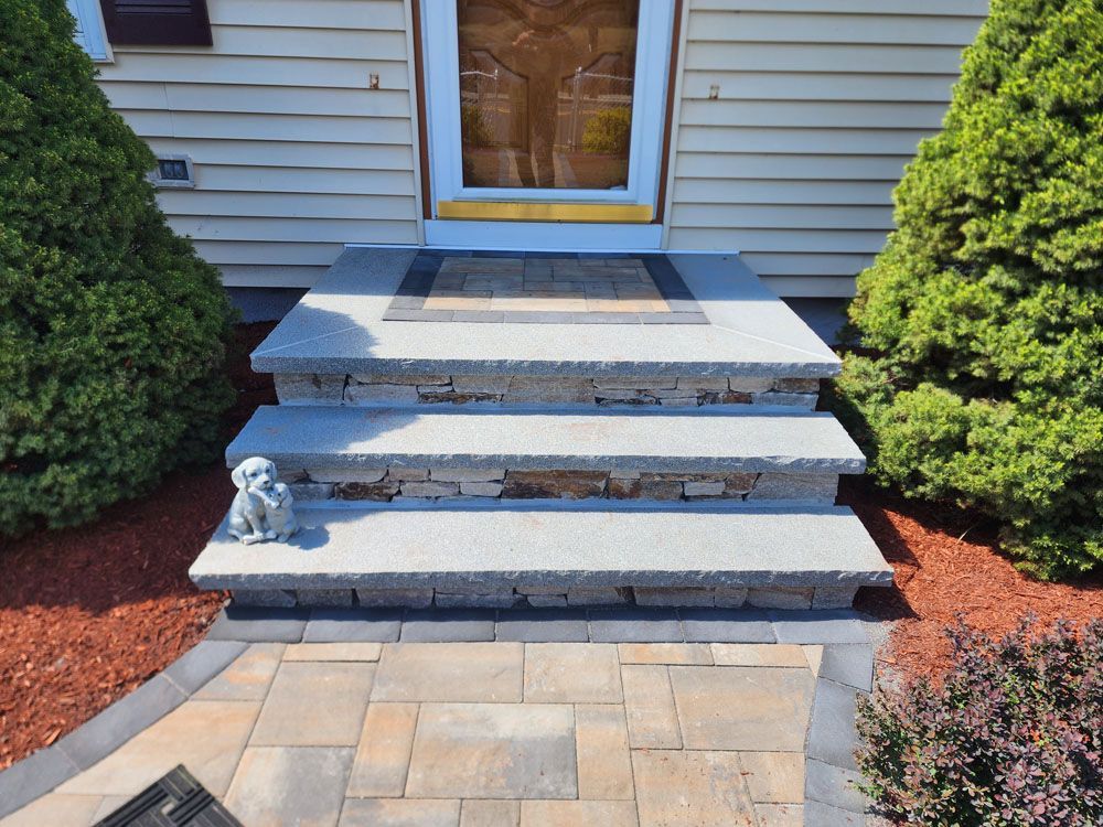 Concrete steps  with landscape design