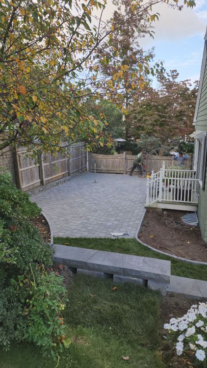 A backyard with a patio 