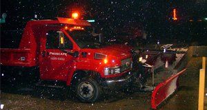 red truck snow removal