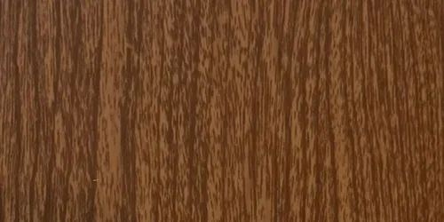 Close-up of brown wood grain. Vertical lines with varying shades of brown create a textured surface.
