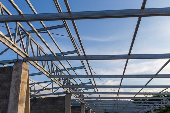 steel framework of a building under construction
