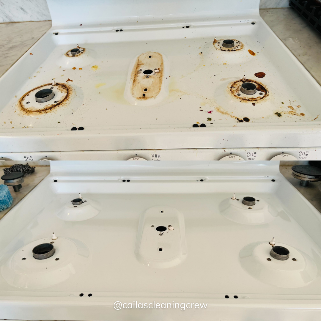 Before and after kitchen stove