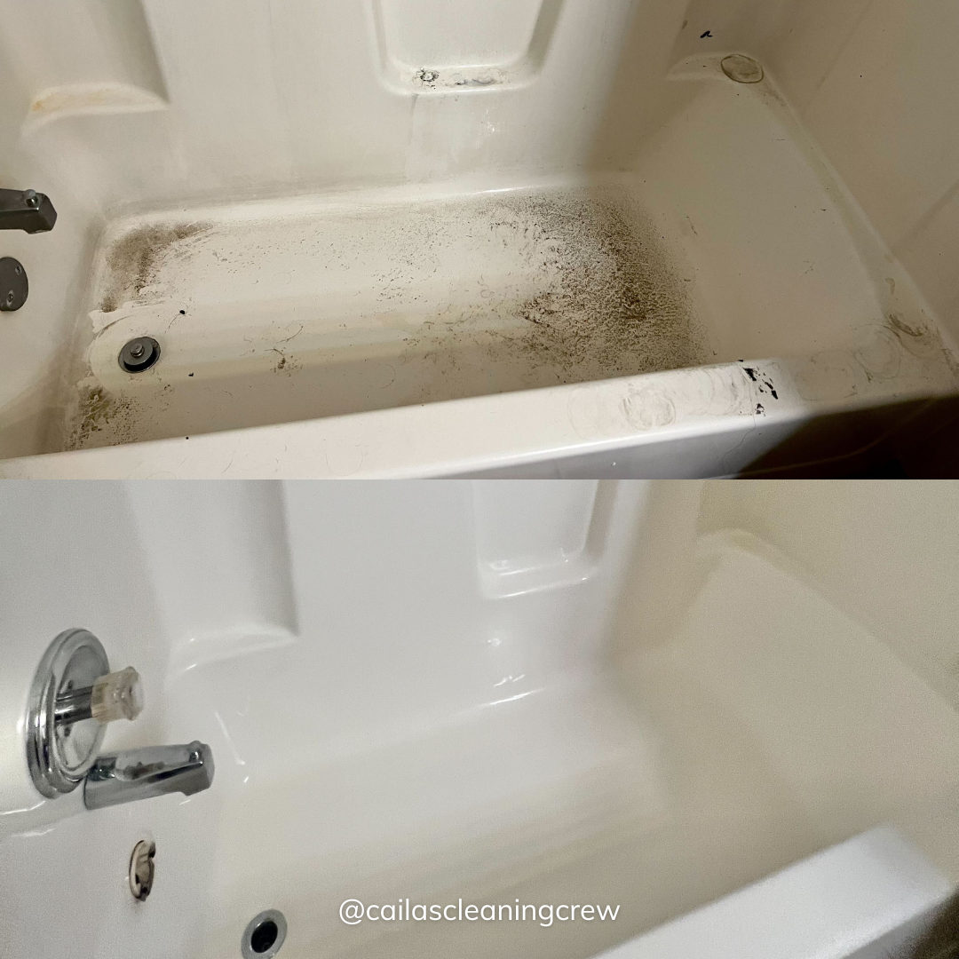 before and after photo of a shower area