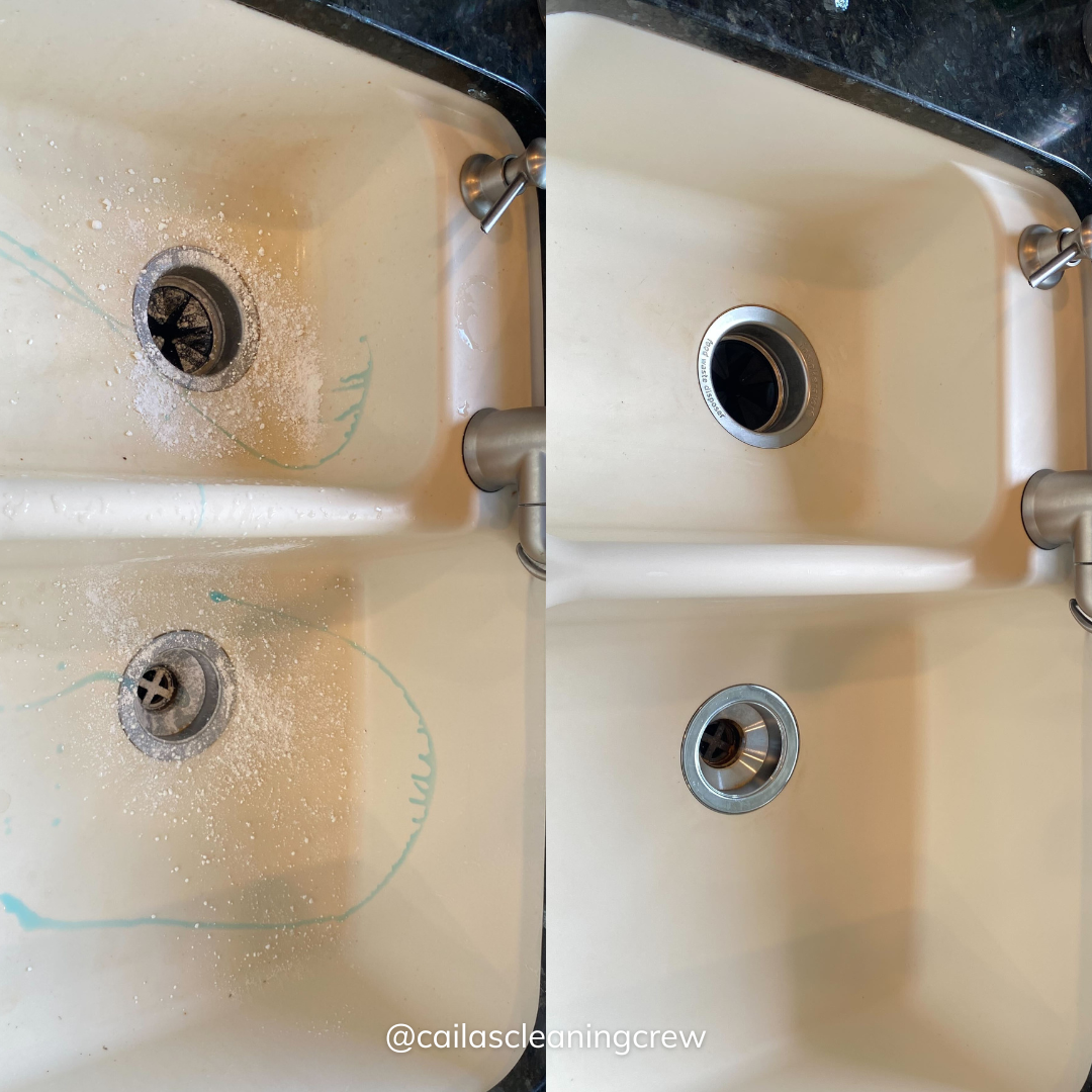 before and after sink