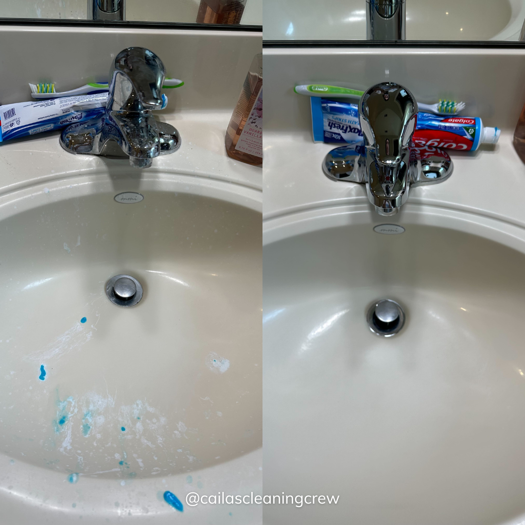 before and after sink