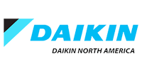 The Daikin North America logo, featuring a blue and black geometric icon next to the blue brand name.