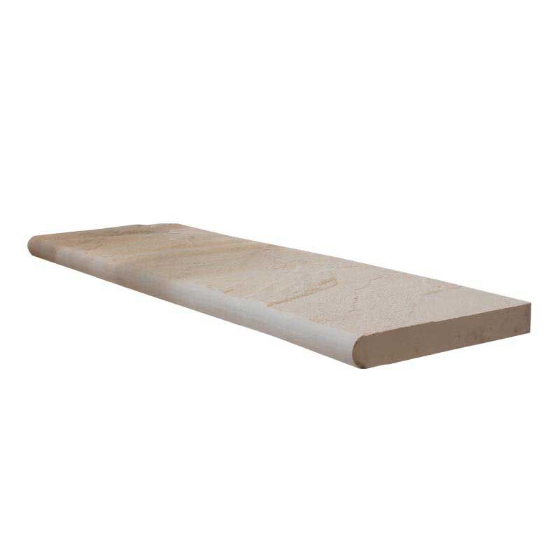 A wooden plank with a white border on a white background.