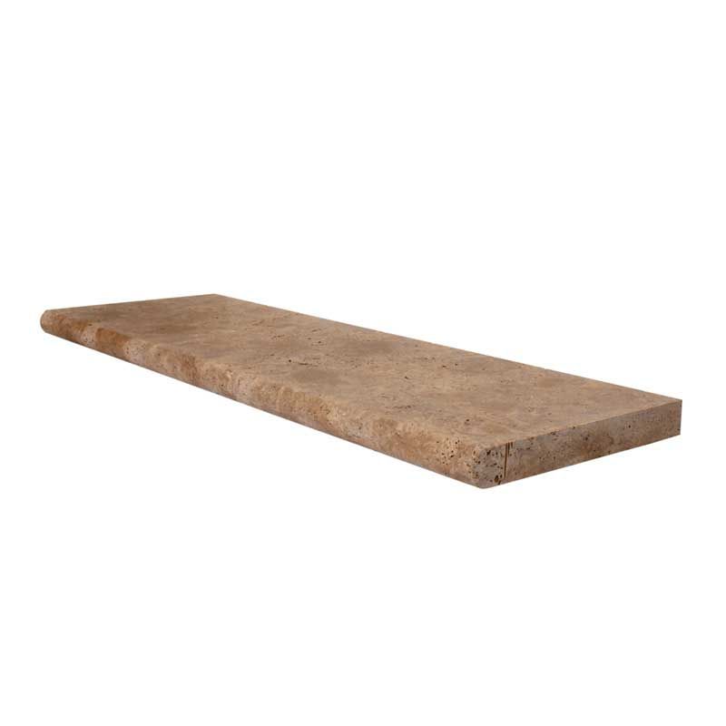 A long piece of wood is sitting on a white surface.