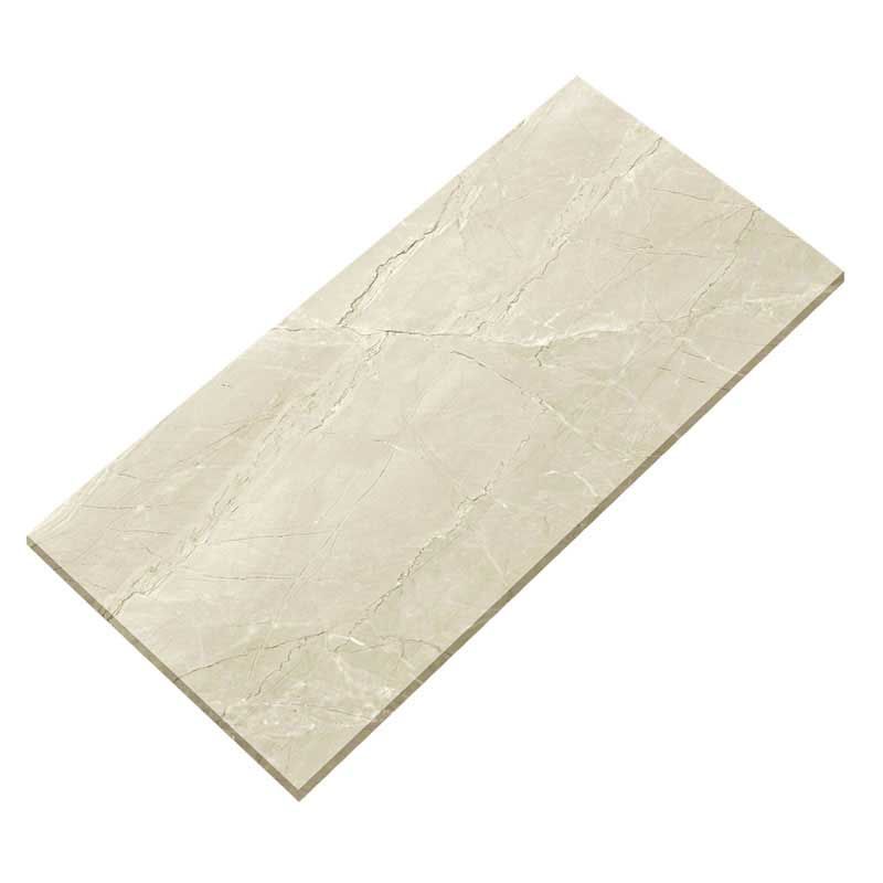A white tile with a marble texture is laying on a white surface.