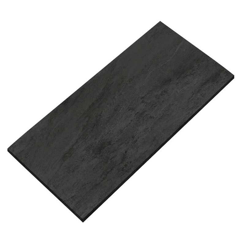 A black rectangular piece of wood on a white background