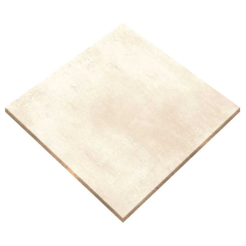 A white square tile is sitting on a white surface