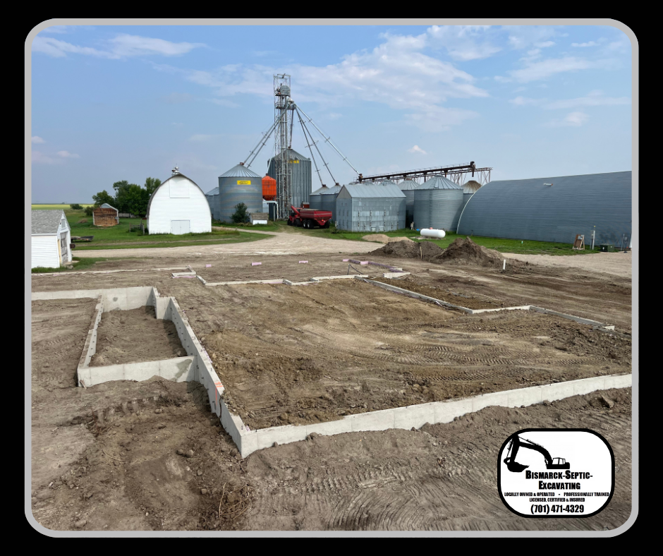 A picture of a house being built on a farm.