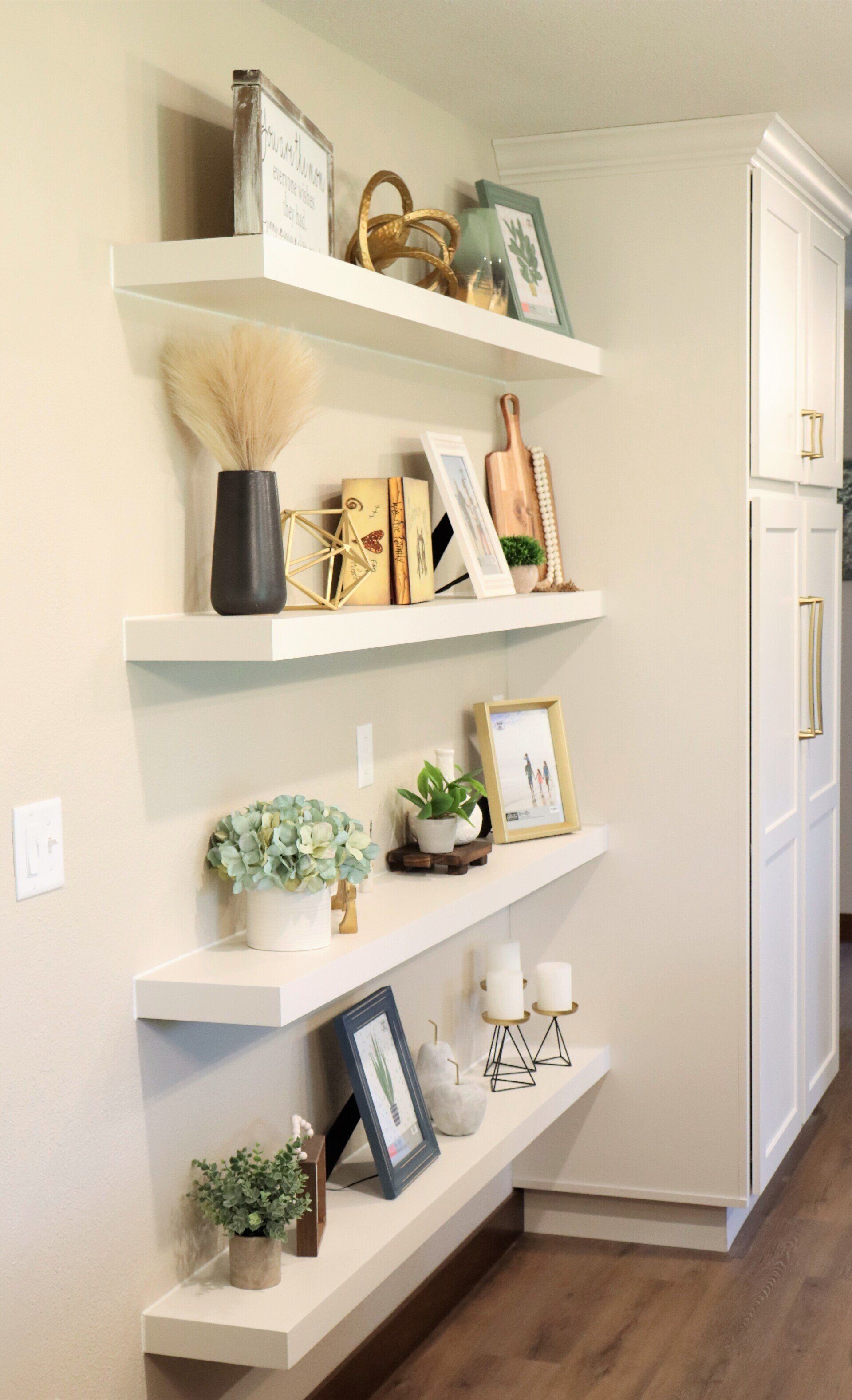 White shelves and decor