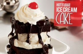 Hot fudge ice-cream cake
