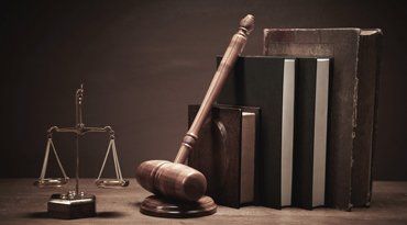 gavel, scale and books