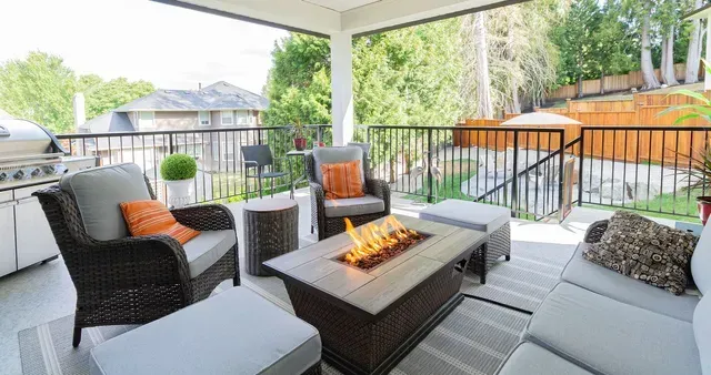 cozy fireplace set-up