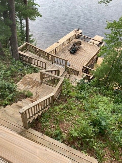custom deck stairs after