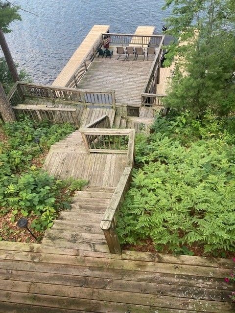custom deck stairs before