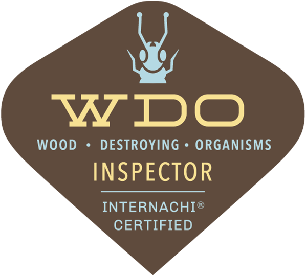 A logo for a wood destroying organisms inspector