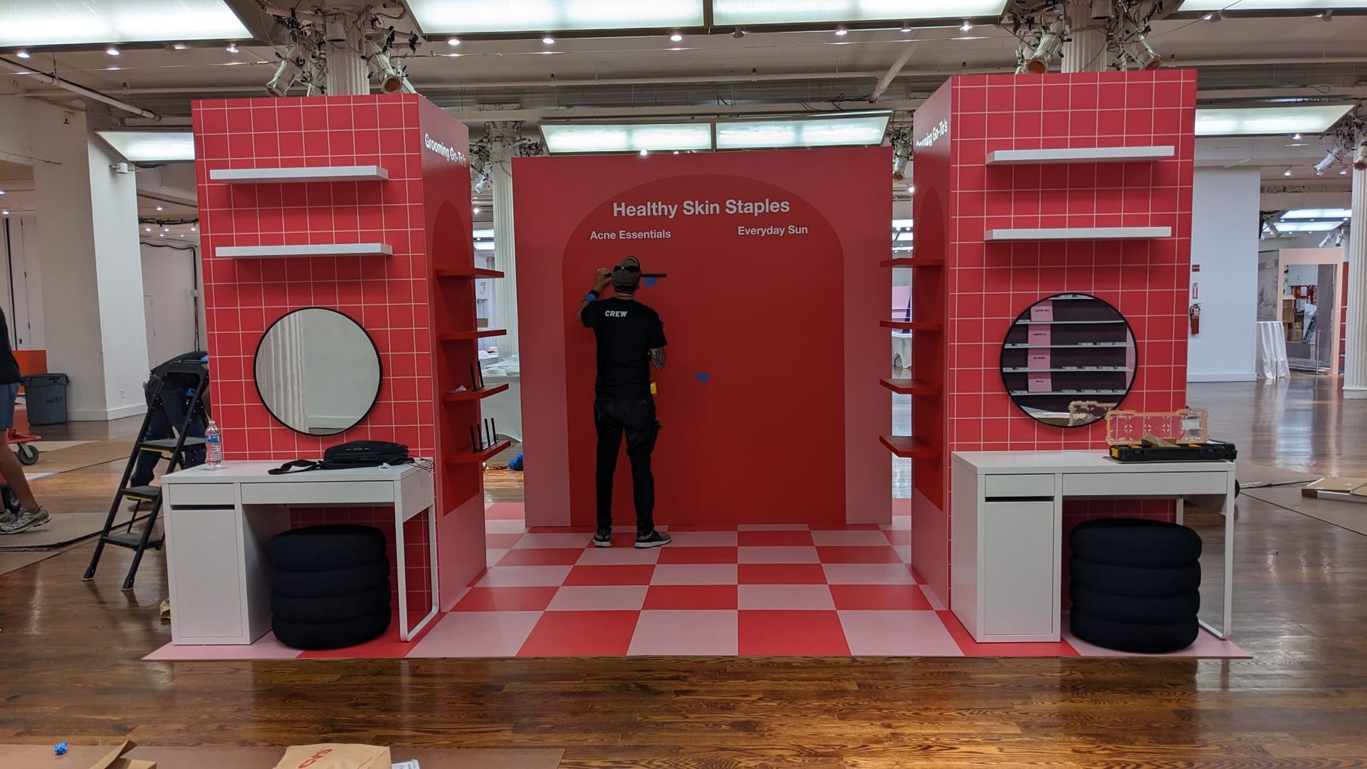 interior store booth signage