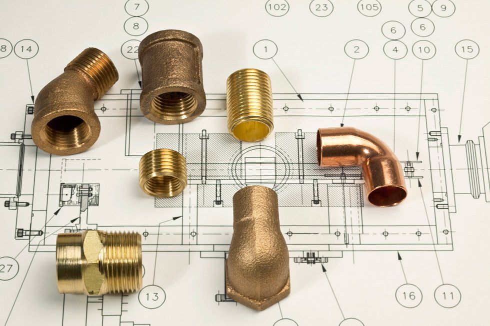 Mechanical drawing and pipe fittings
