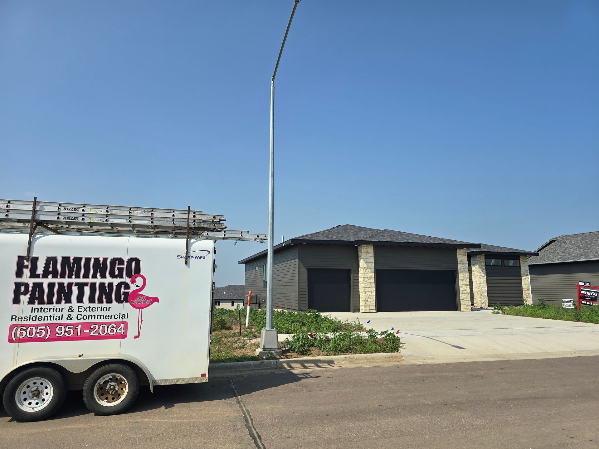 A white trailer with 