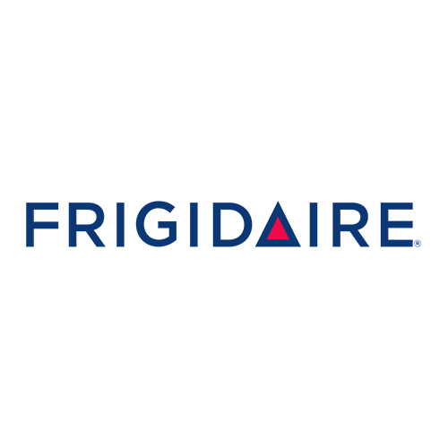Frigidaire logo in navy blue with a red triangle in the letter A