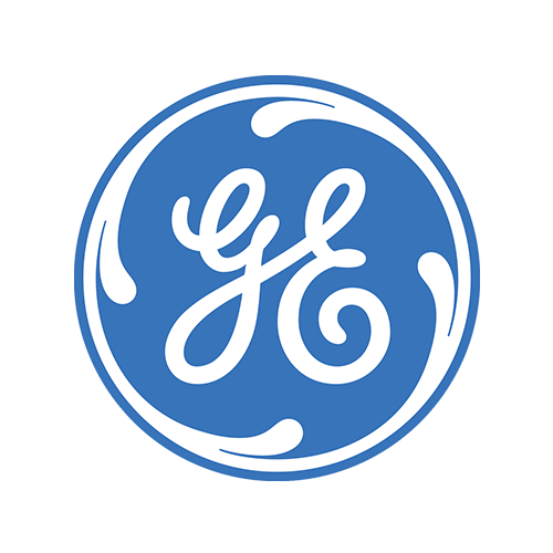 GE logo in blue and white circular emblem