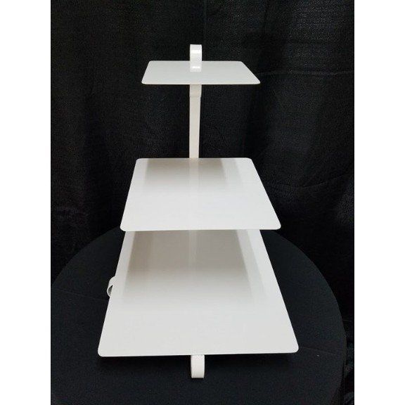 White Square 3 Tier Cake Stand