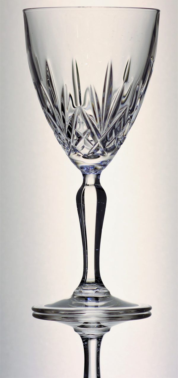 Crystal cut wine glass